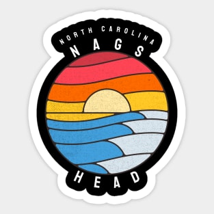 Nags Head, NC Stained Glass Sunrise Summertime Sticker